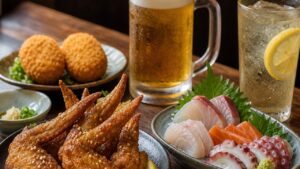昼呑みのおつまみと生ビール